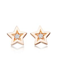 rose earrings astley clarke shine diamond gold pink