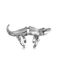 Bernard Delettrez - Metallic Silver Articulated Crocodile Ring - Lyst