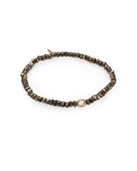 Sydney Evan | Metallic Diamond, Champagne Pyrite & 14k Yellow Gold Sphere Beaded Stretch Bracelet | Lyst