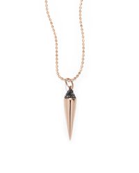 Sydney Evan | Metallic Black Diamond 14k Rose Gold Spike Pendant Necklace | Lyst