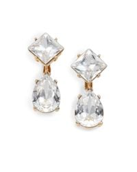 Kenneth Jay Lane | Metallic Sparkle Drop Clip-on Earrings | Lyst