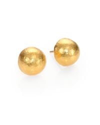 Gurhan | Metallic Amulet 24k Yellow Gold Dome Stud Earrings | Lyst