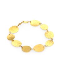 Gurhan | Metallic 24k Yellow Gold Hammered Disc Link Bracelet | Lyst