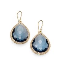Ippolita | Rock Candy Gelato London Blue Topaz, Diamond & 18K Yellow Gold Large Teardrop Earrings | Lyst