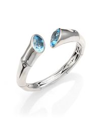 John Hardy | Metallic Blue Topaz Sterling Silver Bamboo Cuff Bracelet | Lyst