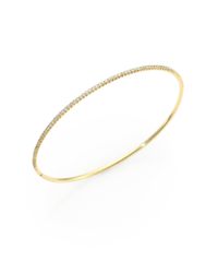 Roberto Coin | Metallic Diamond & 18k Yellow Gold Oval Bangle Bracelet | Lyst