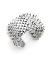 Stephen Webster | Metallic Sterling Silver Studded Wide Cuff Bracelet | Lyst