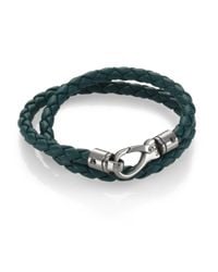 Tod's | Green Leather Double Wrap Bracelet | Lyst