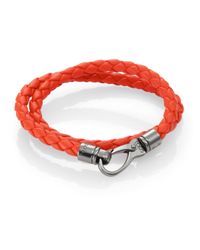 Tod's | Orange Leather Double Wrap Bracelet | Lyst
