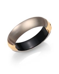 Alexis Bittar | Metallic Capped Lucite Bangle Bracelet Warm Grey | Lyst