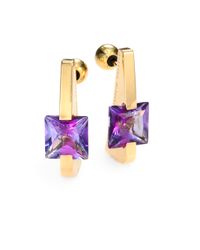 Delfina Delettrez | Magic Triangle Shark Attack Purple Topaz Earrings | Lyst