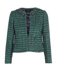 J.Crew Crystalembellished Tweed Jacket in Green | Lyst