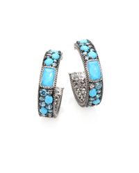 Judith Ripka | Metallic Multi Gemstone Hoop Earrings | Lyst