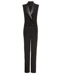 Mango Tuxedo Style Jumpsuit in Black - Lyst