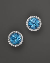 Dana Rebecca | Anna Beth Diamond and Blue Topaz Earrings in 14k White Gold | Lyst
