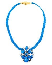 Shourouk | Pink Theresa Crystal Embellished Necklace | Lyst