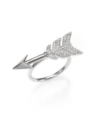 Jade Jagger | Metallic Diamond & Sterling Silver Arrow Ring | Lyst