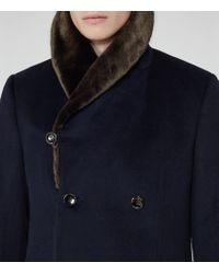 Reiss Darwin Double Breasted Shawl Collar Coat in Midnight (Blue) for ...