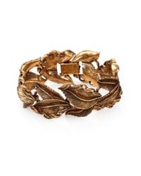 Aerin Erickson Beamon | Metallic Antiqued Leaf Bracelet | Lyst