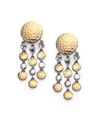 John Hardy | Metallic 18K Yellow Gold & Sterling Silver Dot Chandelier Earrings | Lyst