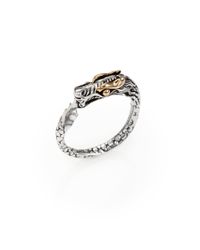 John Hardy | Metallic Sterling Silver 18k Gold Dragon Band Ring | Lyst