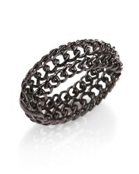 Kenneth Jay Lane | Metallic Triple Chain Bangle Bracelet | Lyst