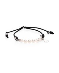 Majorica | 6Mm White Pearl Braided Cord Bracelet | Lyst