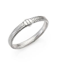 Roberto Coin | Metallic 18k White Gold Mesh Bracelet | Lyst