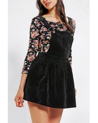 black corduroy overall skirt