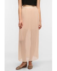 Urban Outfitters Sparkle Fade Pleated Chiffon Maxi Skirt in Pink - Lyst