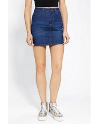denim mini bdg outfitters urban skirt medium lyst