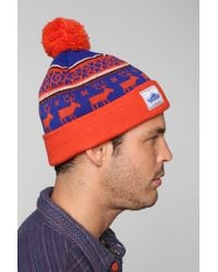 Urban Outfitters Penfield Kember Pom Beanie in Blue (Red) for Men - Lyst