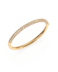Roberto Coin | Metallic Diamond 18k Gold Bangle Bracelet | Lyst