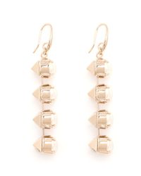 Valentino | Metallic Studs And Faux Pearls Drop Earrings | Lyst