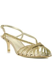 Pelle Moda | Metallic Leather Rhinestone Slingback Sandal | Lyst