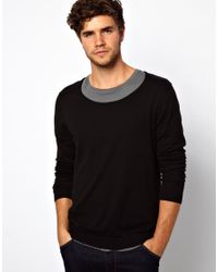 black scoop neck sweater