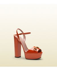 orange gucci heels