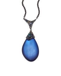 Alexis Bittar | Blue Lucite Capped Teardrop Pendant Necklace | Lyst