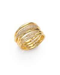Ippolita | Metallic Glamazon Diamond & 18k Yellow Gold Squiggle Five-row Ring | Lyst