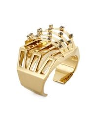 Chloé | Metallic Bianca Black Crystal Cuff | Lyst