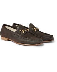 gucci loafers brown suede