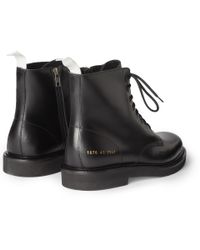 common projects leather combat boots