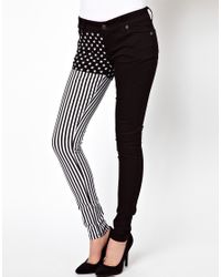 jeans ganni split leg tripp stripes nyc stars skinny