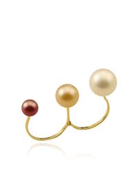 Delfina Delettrez | Metallic Triple Pearl Ring | Lyst
