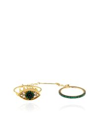 Delfina Delettrez | Green Two in One Eye Ring Emerald | Lyst