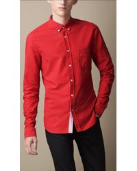 red button down dress shirt mens