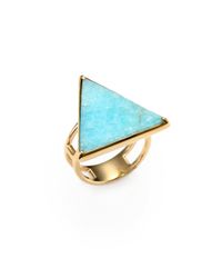 Elizabeth and James | Blue Amazonite Triangle Ring | Lyst
