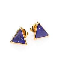 Elizabeth and James | Blue Lapis Triangle Stud Earrings | Lyst
