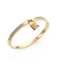 Michael Kors | Metallic Pavé Padlock Bangle Bracelet | Lyst