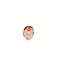 Sydney Evan | Metallic Diamond & 14K Rose Gold Heart Single Stud Earring | Lyst